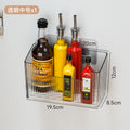 Kitchen cabinet door organizer, wall-mounted, no-drill, cabinet interior cling wrap holder, bathroom storage rack