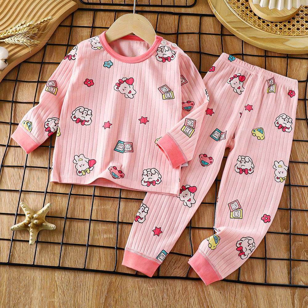 Kids' cotton underwear set - new spring collection: boys' thermal underwear, girls' pajamas, and children's loungewear