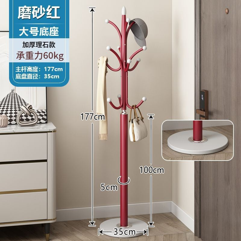 Modern minimalist light luxury marble coat rack floor standing bedroom iron art storage hat rack home hanging bag clothes rack