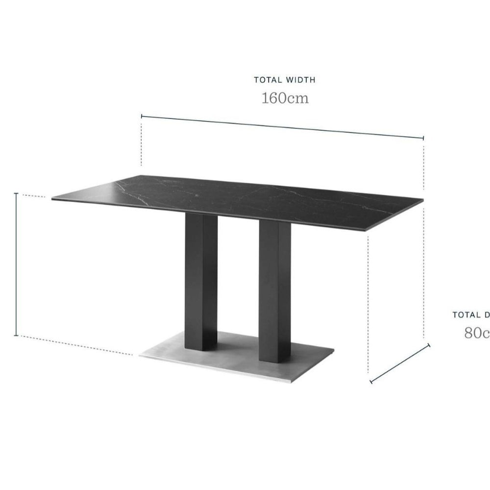 Tempered glass dining table - modern minimalist rock slab table with a touch of luxury