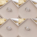 foreign trade popular zircon inlaid square ring with eight-character opening adjustment 18k gold electroplated high-end finger