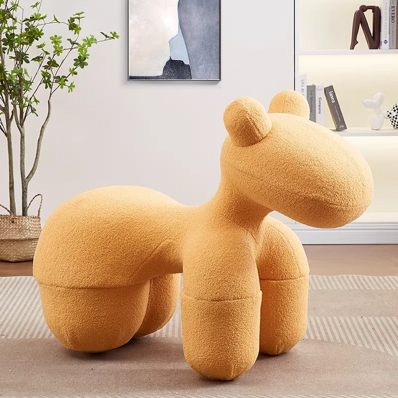Creative pony chair - adorable kids' animal ride-on sofa stool - cartoon chair plush toy - home decor accent