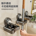 Punch-free suction cup mop holder mop wall hanging clip broom hook punch-free bathroom bathroom door rear storage rack