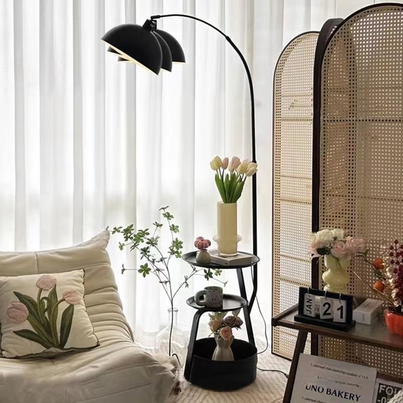 Retro american floor lamp living room sofa side storage ornaments side table medieval style bedroom bedside counter lamp all-in-one
