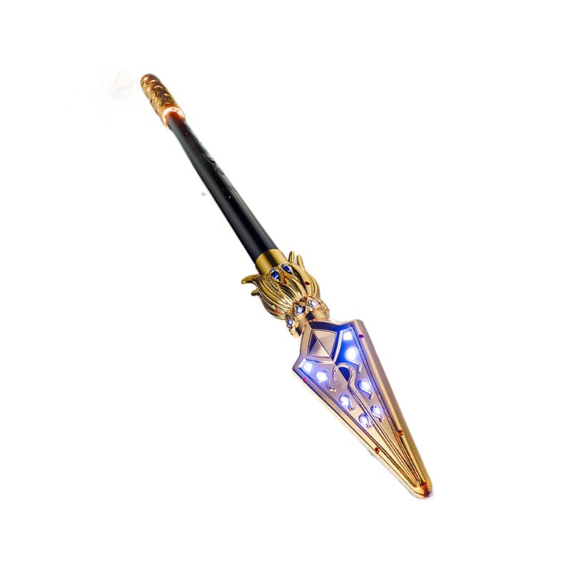 Nezha fire tip gun children's luminous toy voice automatic telescopic 3d light red tassel gun boy holiday gift