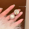 Elegant pearl stud earrings - a2790 champagne