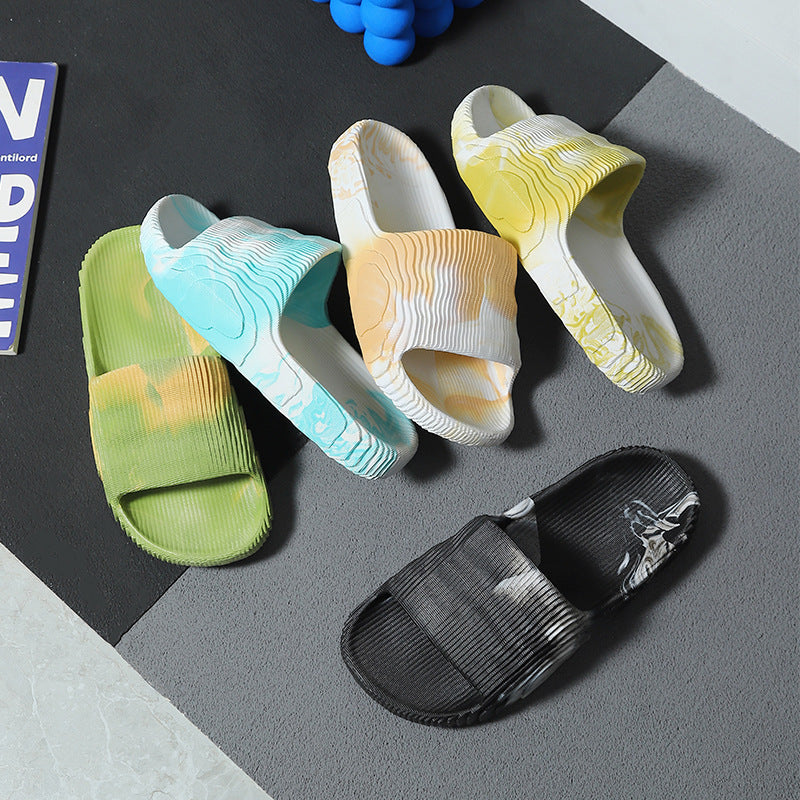 Slippers for men and women outwearsummerfashiontrendymenthick sole flip-flops home bathroom soft bottom couple sandals