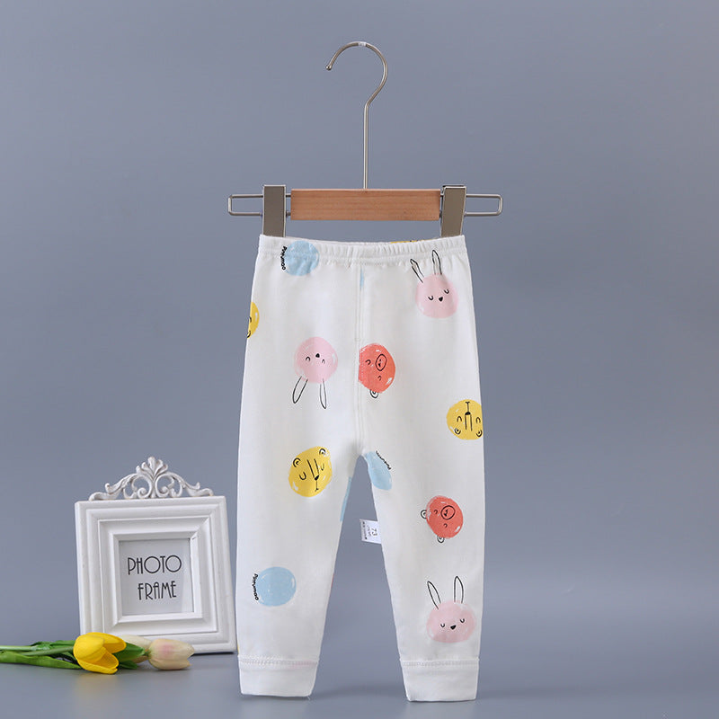 Baby long johns newborn baby pure cotton open crotch pants girl spring & fall thin inner wear single boy bottom pants