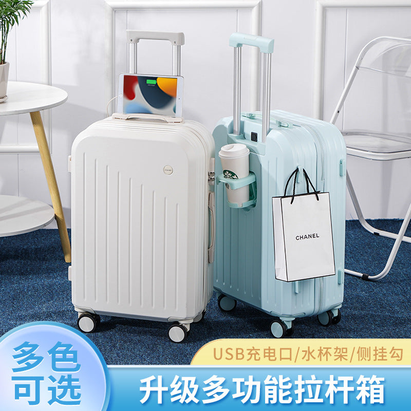 New multi-functional ins rechargeable suitcase universal wheel men's and women's password case boarding backpack chassis suitcase
