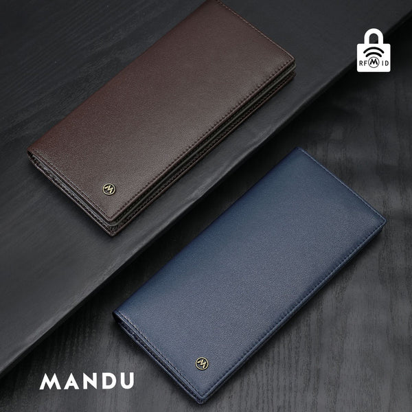 Weichen 2023 new leather men's wallet trendy retro long wallet RFID fashion clutch bag men