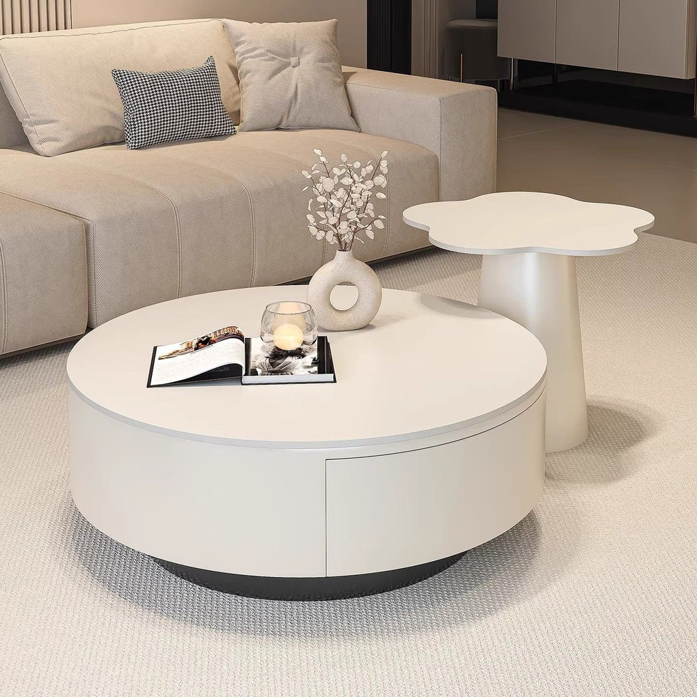 Round slate coffee table combination living room for home italian normcore tea table large and small apartmentaccessible luxuryclassy sense tea table