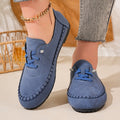 Export  new arrivalflats cross-border plus size soft bottom hand-stitched casual women's slip-on loafers wholesale