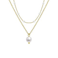 European and american cross-border hot seller: real gold brass electroplated pearl necklace - layered design, double-strand choker for women