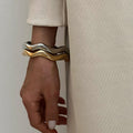 Irregular alloy bracelet wholesale european and american cross-border new jewelry female simple stylish circle electroplated open bracelet