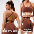European and american style ruched yoga outfit two-piece set - high-waisted workout set for peach lift, eco-friendly recycled yoga apparel
