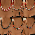 Halloween necklace bracelet wholesale cross-border exaggerated niche dark style trendy bat pumpkin eyes beaded bracelet