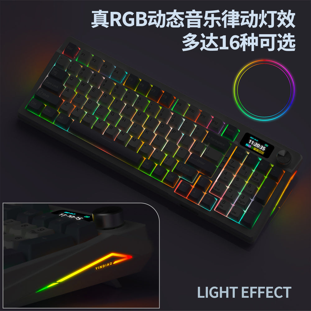 Y95 bluetooth tri-mode mechanical keyboard - customizable wireless 98-key layout, rgb wired gaming gasket keyboard, computer peripheral