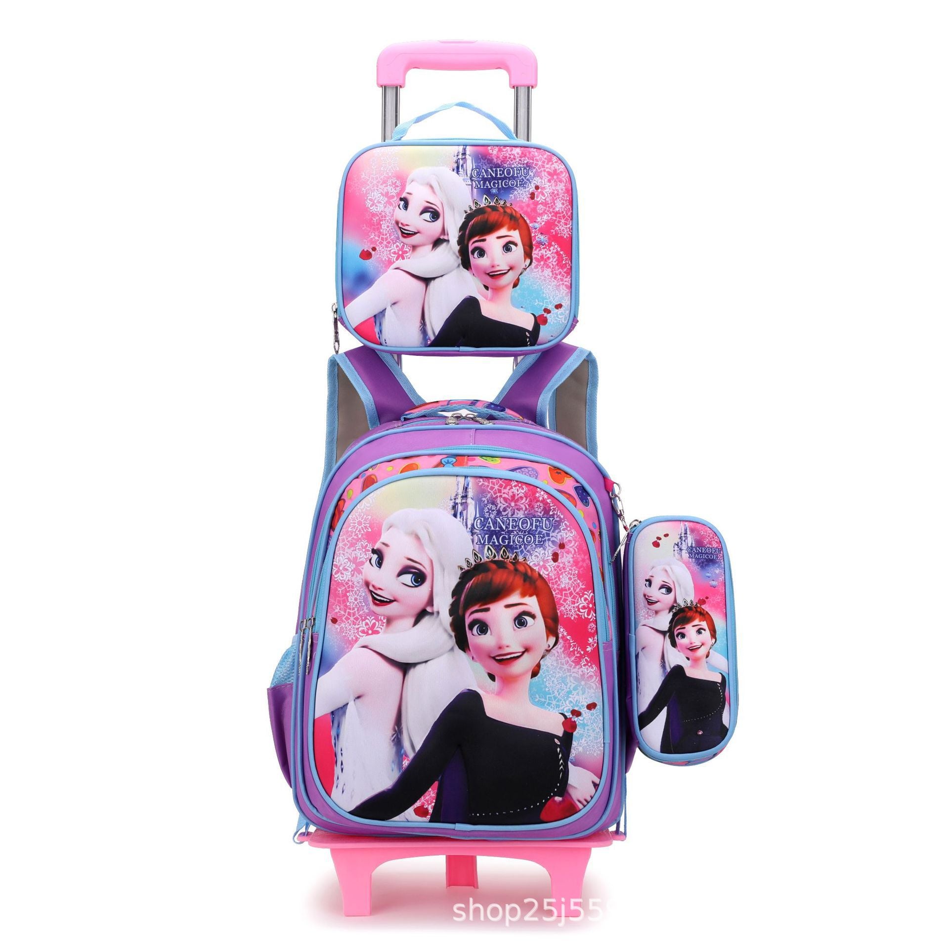 New  primary school students tie rod schoolbag 1-6 grades boys and girls backpack lunch bag cartoon children's bag