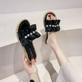Slippers fairy style one-piece outwear women's summer 2024 summernew arrival pearl sandals classy french sandals and slippers