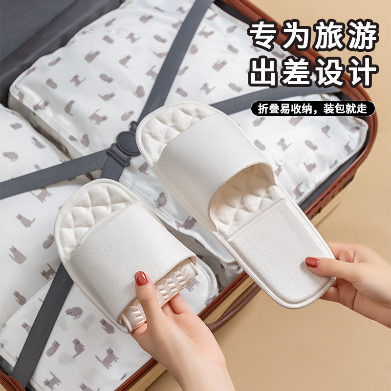 Hygienic men's and women's slippers, non-slip, foldable travel slippers, new women's portable travel slippers, hotel slippers for men and women