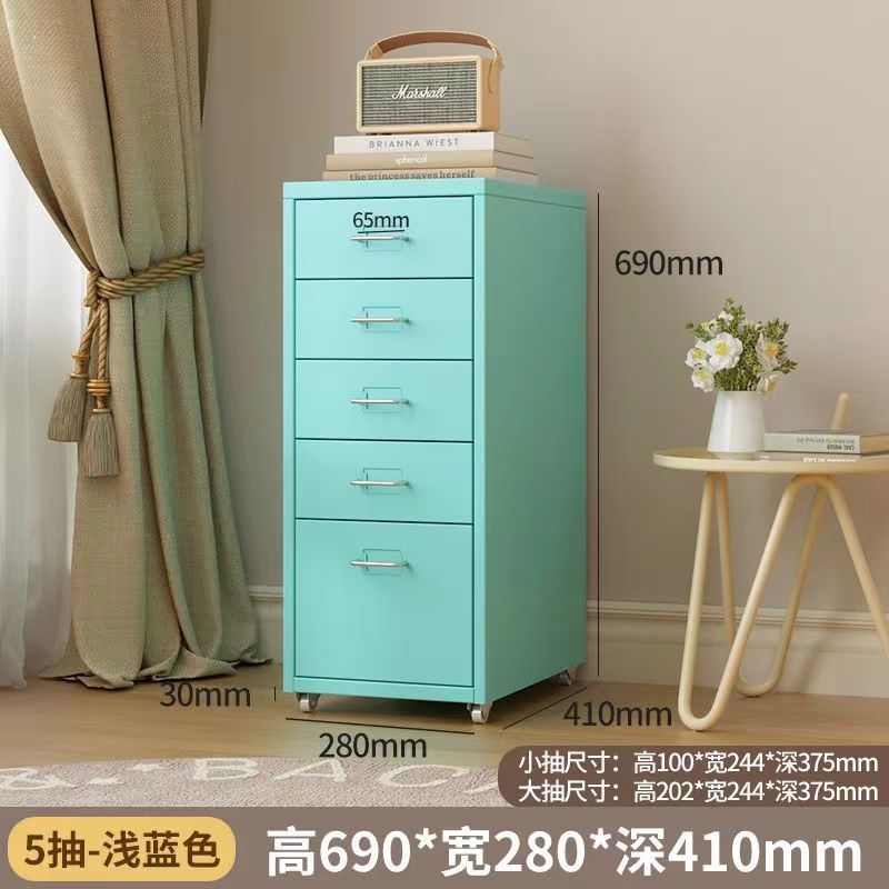 Wrought iron storage cabinet - multi-tier drawer unit for living room, bedroom, and girls' room - cute and practical floor-standing combination storage cabinet