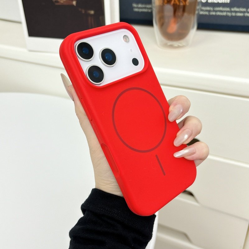 Suitable for apple 17 all-inclusive anti-fall ai button mobile phone case liquid silicone thin ring magnetic suction iphone16 large hole 14