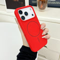 Suitable for apple 17 all-inclusive anti-fall ai button mobile phone case liquid silicone thin ring magnetic suction iphone16 large hole 14