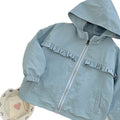 Girls' korean style spring/summer new fashion hooded loose casual versatile lace trim hoodie jacket trendy top