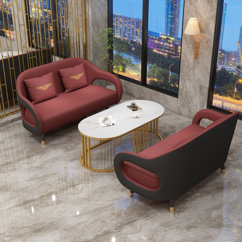 Italian minimalist curved office sofa set - modern, simple business reception, negotiation table and chairs for sales centers