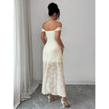 Amazon elegant off-the-shoulder jacquard cami dress - women's  summer new arrival - slim fit & figure-flattering dress
