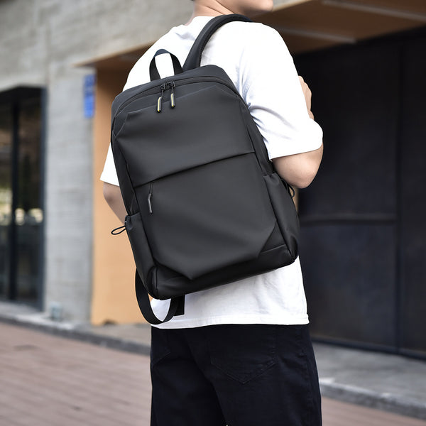 Junior high school student schoolbag men's simple solid color backpack anti-splashing backpack large capacity computer bag can be printed logo