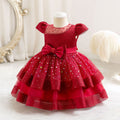 Export ready-made baby girl evening dress sequin wedding dress cake princess dress first birthday dress baby dress