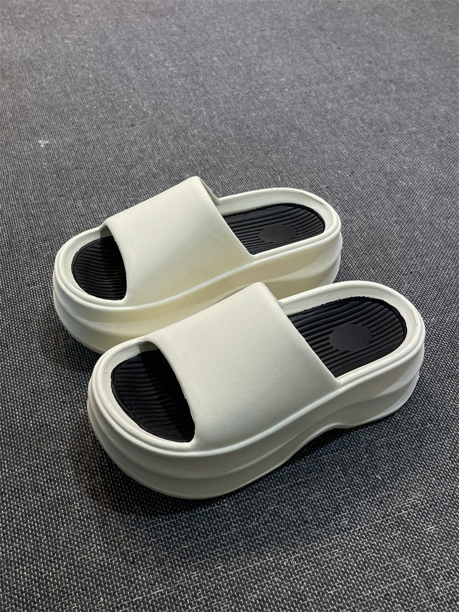 Thick sole slippers women's summer 2024new arrival stepping on shit outwear summer cool slippers fashion outing popular high heels women's shoes