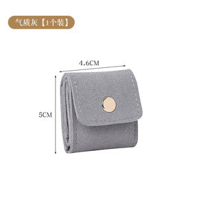 Simple and Portable Grid Jewelry Bag Ring Storage Bag Small Portable Travel Earrings Jewelry Storage Bag