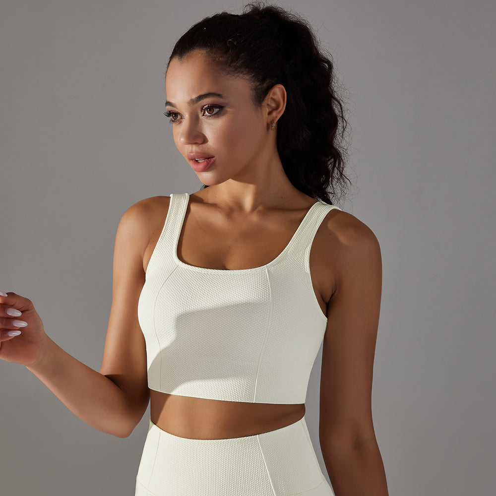 European and american cross-border new seamless five-piece jacquard knit yoga set - high-waisted, butt-lifting leggings, workout outfit