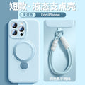 Rotating magnetic stand compatible iphone 17 pro precision cut liquid silicone phone case with lanyard, apple 13 protective cover