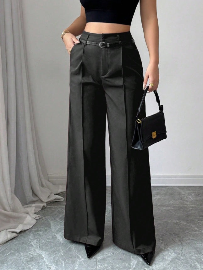 fashionfall and winternew arrivalladies casualelegantwork clothinghigh waistloosestraight-legpants suit pants