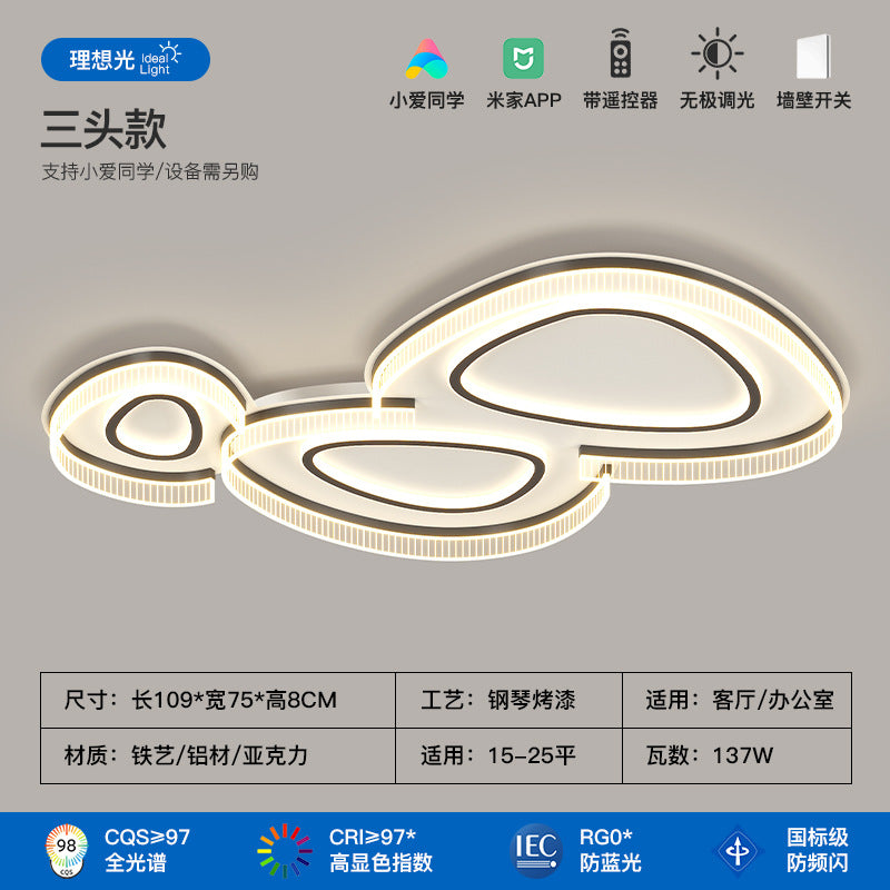 Living room ceiling light modern simple atmosphere creative pebble shape full spectrum lighting whole house package combination
