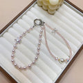 Women's mobile phone chain creative insfashion mobile phone pendant diy handmade pearl crystal rhinestone double chain lanyard new arrival