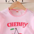 summer new arrival: adorable cherry print outfit set for girls