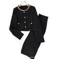 Women's  fall/winter new collection: french chic "it girl" style tweed suit set - elegant short jacket