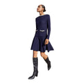 autumn ins women's long sleeves pleated knittingknitting long sleeves high waistdress