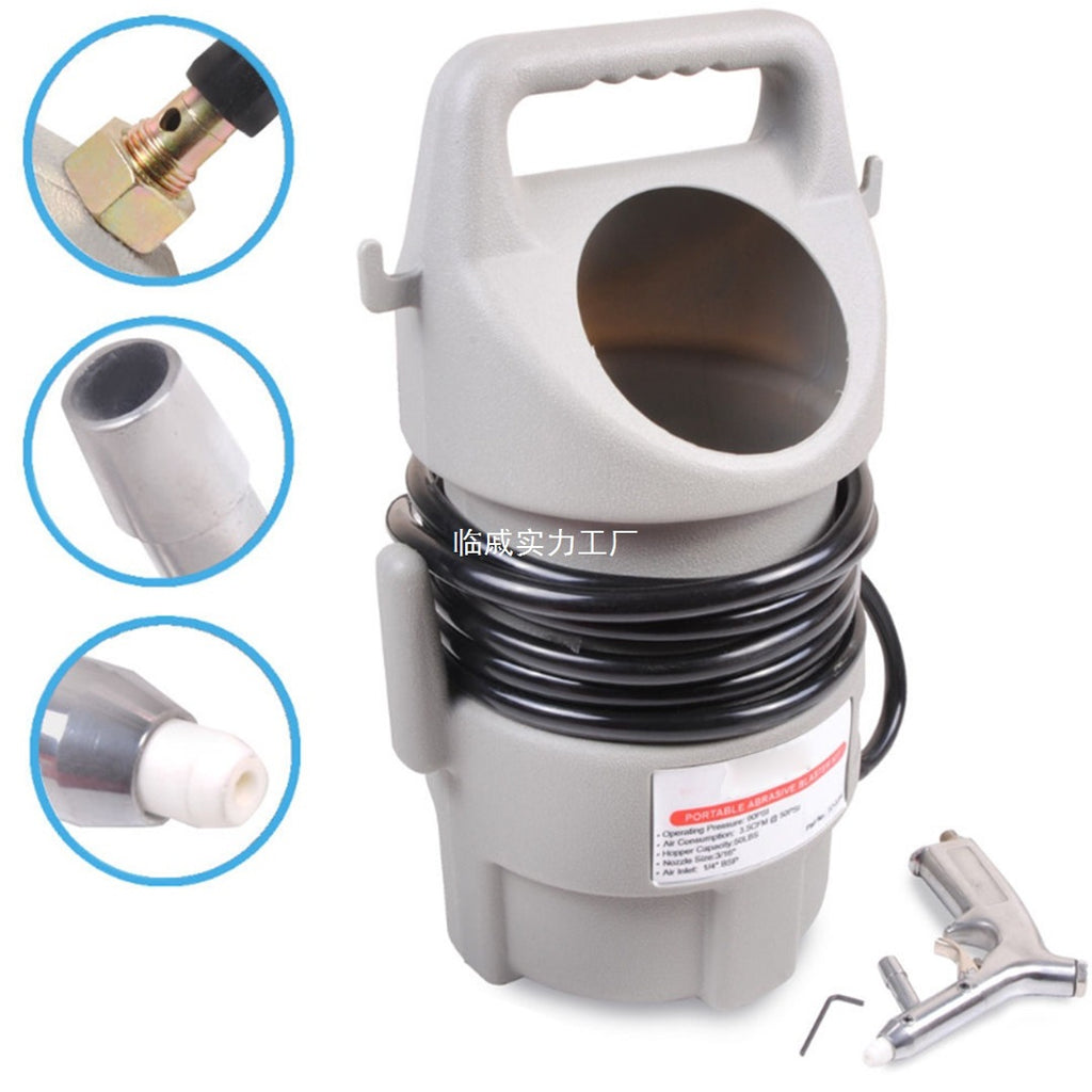 Small household manual pneumatic sandblasting bucket set pneumatic gun set sandblasting and rust removal equipment portable