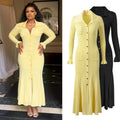 French chic knitted dress -  autumn/winter new arrival - high-end long sleeve, cinched waist, elegant dress