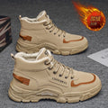 High-top men's shoes 2025winternew arrivalworkwear style outdoor hikingwinterfleece-lined cotton shoes labor protection construction site boots