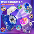 Tiktok live stream rotating colorful lights music hello kitty unicorn cartoon children's toy watch flip cover toy watch gift