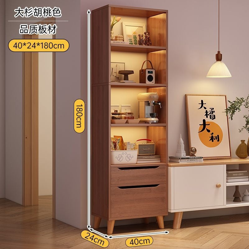 Bookcase for home standing cabinet bookshelf floor-standing storage rack living room storage cabinet small narrow cabinet dust-proof storage cabinet storage cabinet