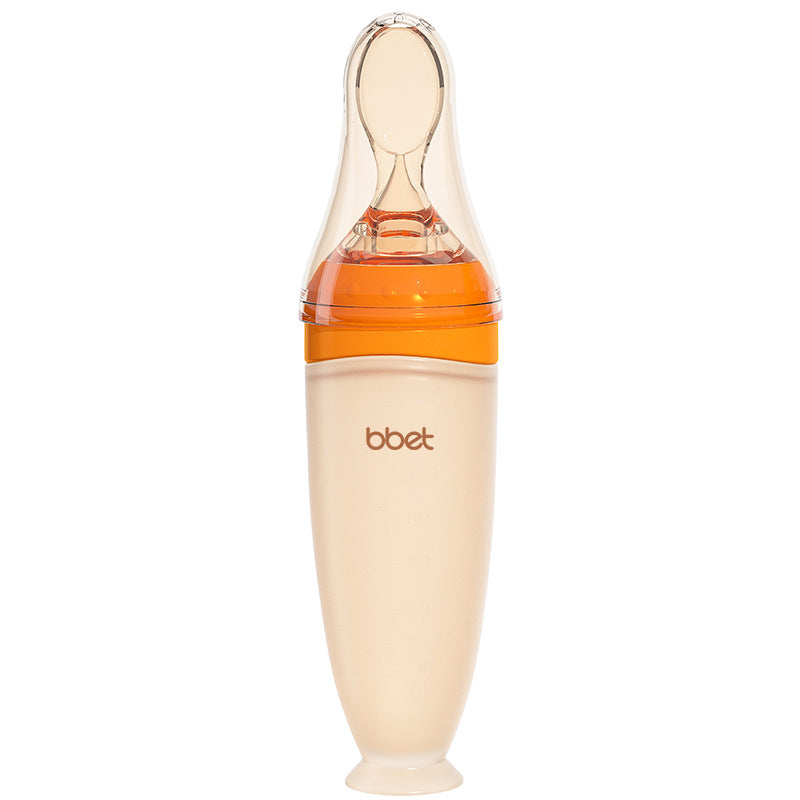 Babibele silicone rice cereal bottle spoon - newborn squeeze-style anti-colic, anti-choking baby & toddler feeding spoon