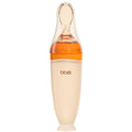 Newborn baby silicone rice cereal spoon - bottle squeeze feeding spoon - soft silicone spoon for rice cereal and baby food