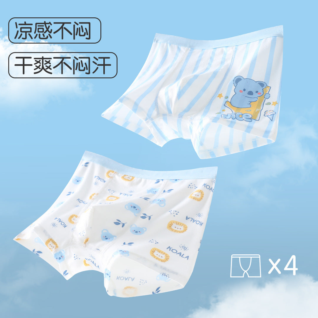 Modal boys underwear summer thin children's flat angle antibacterial crotch boxer shorts boy baby 100% cool